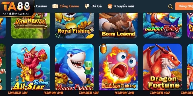 Sảnh bắn cá Ta88 là nơi quy tụ hàng loạt tựa game hấp dẫn