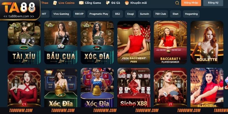 Điểm danh các sản phẩm cược phải chơi khi đến với TA88