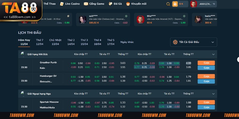 Hệ thống xem live tại Ta88 được đầu tư hiện đại, sắc nét